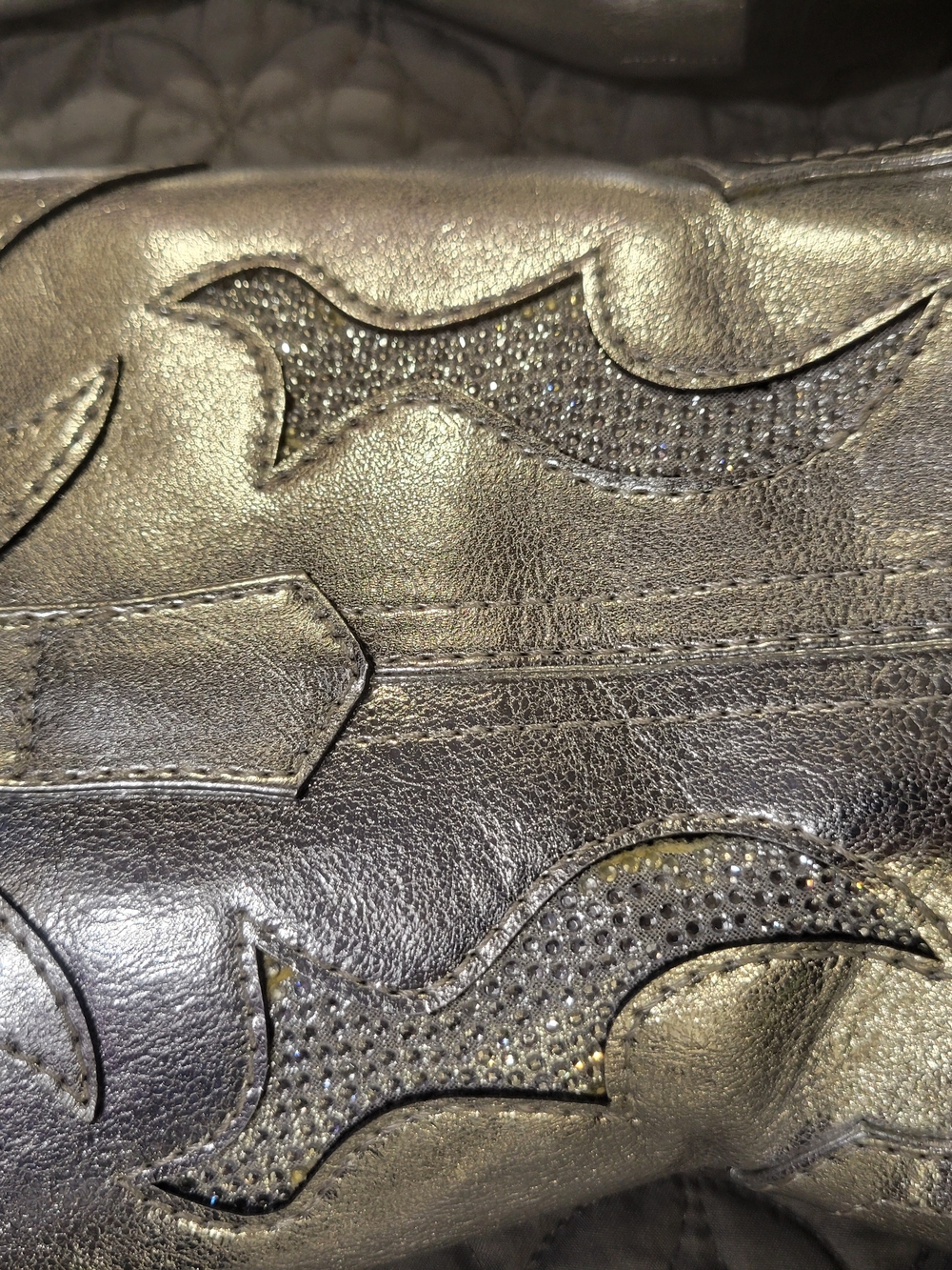 Metallic Silver Western Ankle Boots - Picture 3 of 3